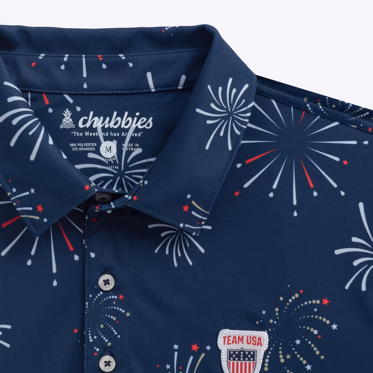 Men's Chubbies Navy Team USA The Rockets Rad Glare Performance Polo 3 Men's Chubbies Navy Team USA The Rockets Rad Glare Performance Polo