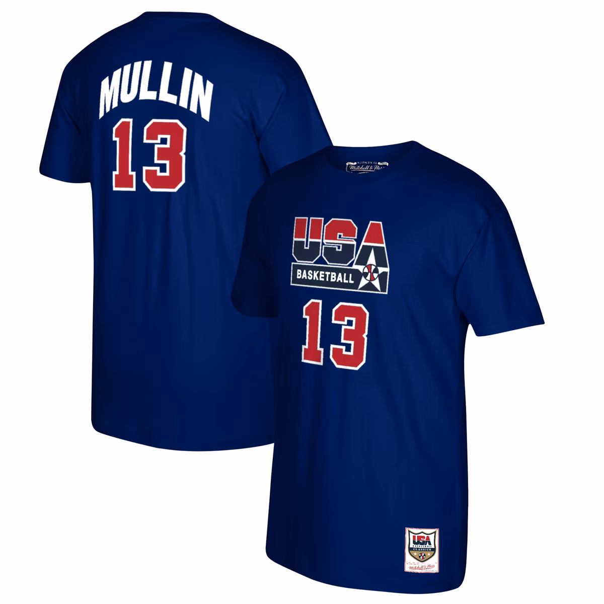 Men's Mitchell & Ness Chris Mullin Navy USA Basketball 1992 Dream Team Name & Number T-Shirt 7 Men's Mitchell & Ness Chris Mullin Navy USA Basketball 1992 Dream Team Name & Number T-Shirt