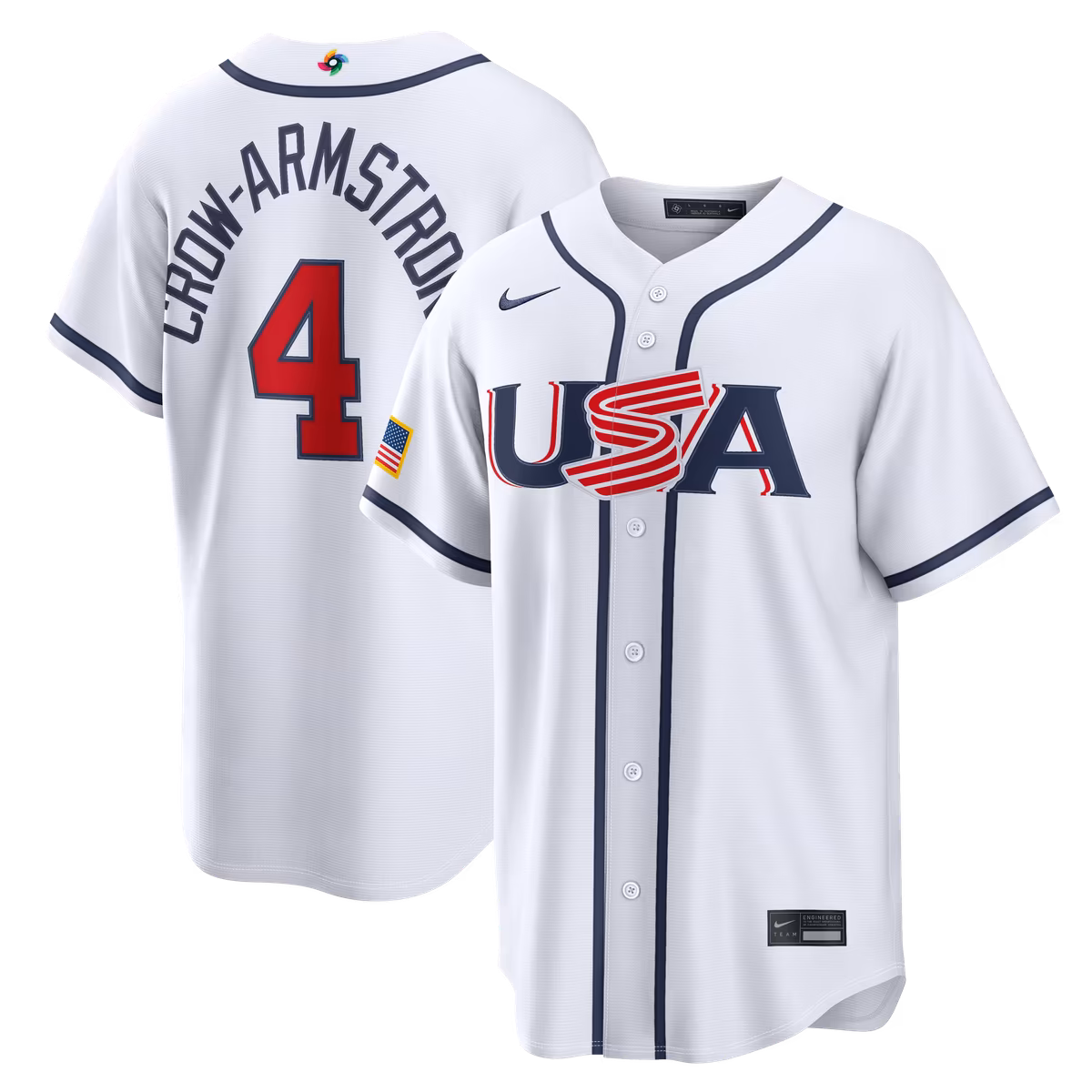 Men's Nike Pete Crow-Armstrong White USA Baseball 2026 World Baseball Classic Home Stadium Jersey