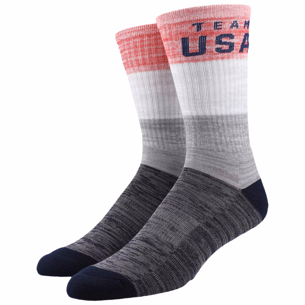 Men's Gray Team USA Single Crew Socks 2 Men's Gray Team USA Single Crew Socks