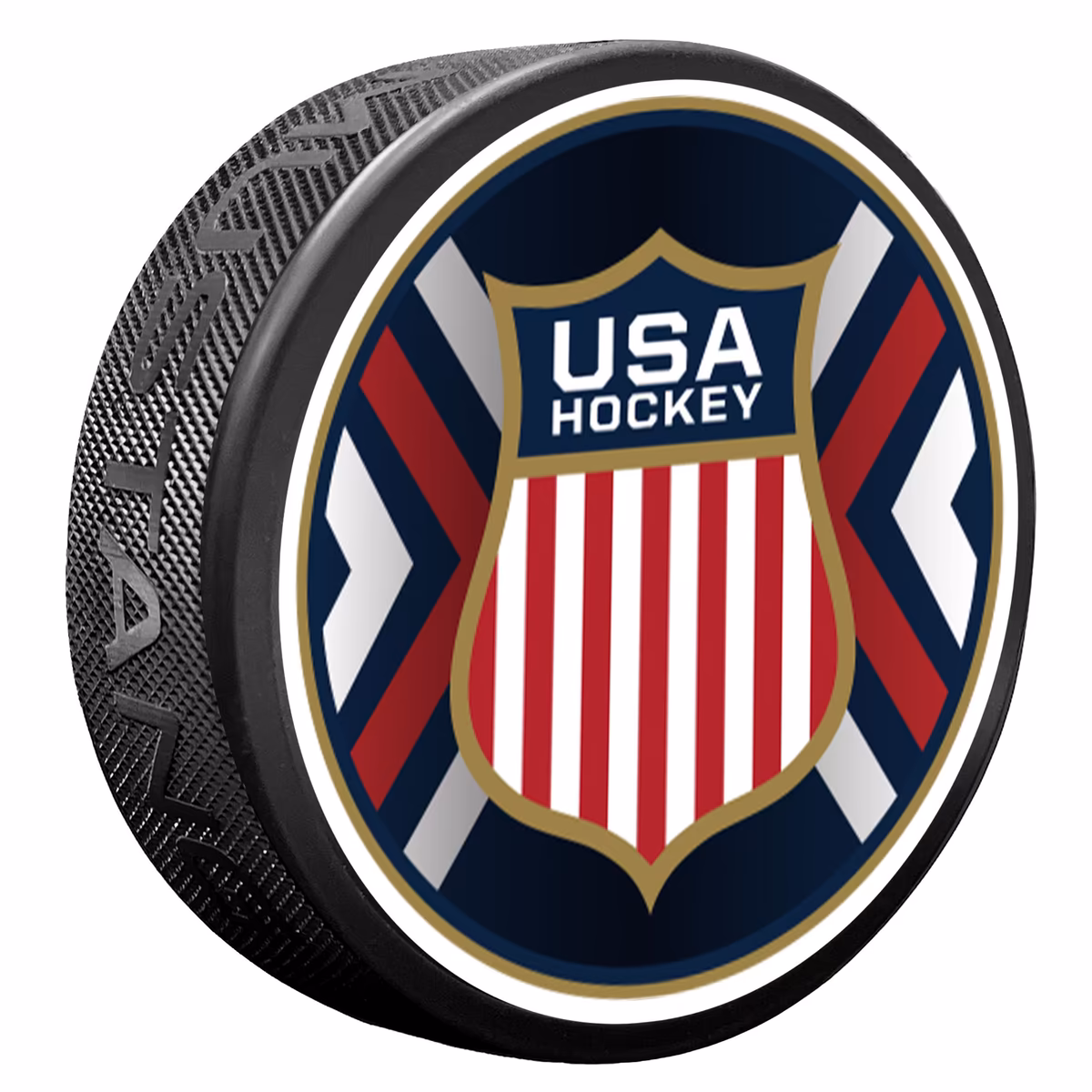 USA Hockey Double Chevron Hockey Puck
