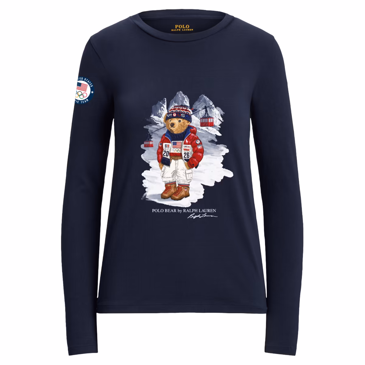 Women's Polo Ralph Lauren Navy Team USA 2026 Winter Olympics Bear Long Sleeve T-Shirt 8 Women's Polo Ralph Lauren Navy Team USA 2026 Winter Olympics Bear Long Sleeve T-Shirt