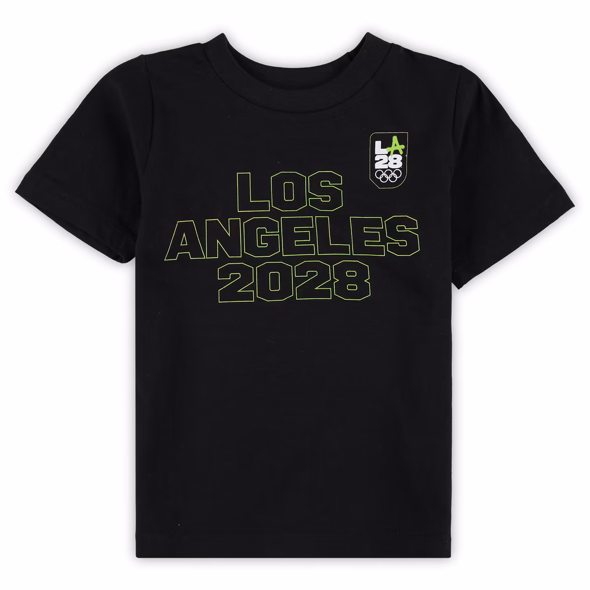 Toddler Black LA28 Summer Olympics Neon Outline T-Shirt 1 Toddler Black LA28 Summer Olympics Neon Outline T-Shirt