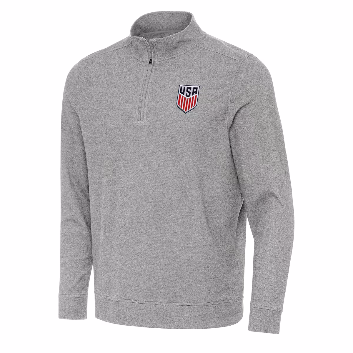 Men's Antigua Heather Gray USMNT Subtle Quarter-Zip Top 1 Men's Antigua Heather Gray USMNT Subtle Quarter-Zip Top