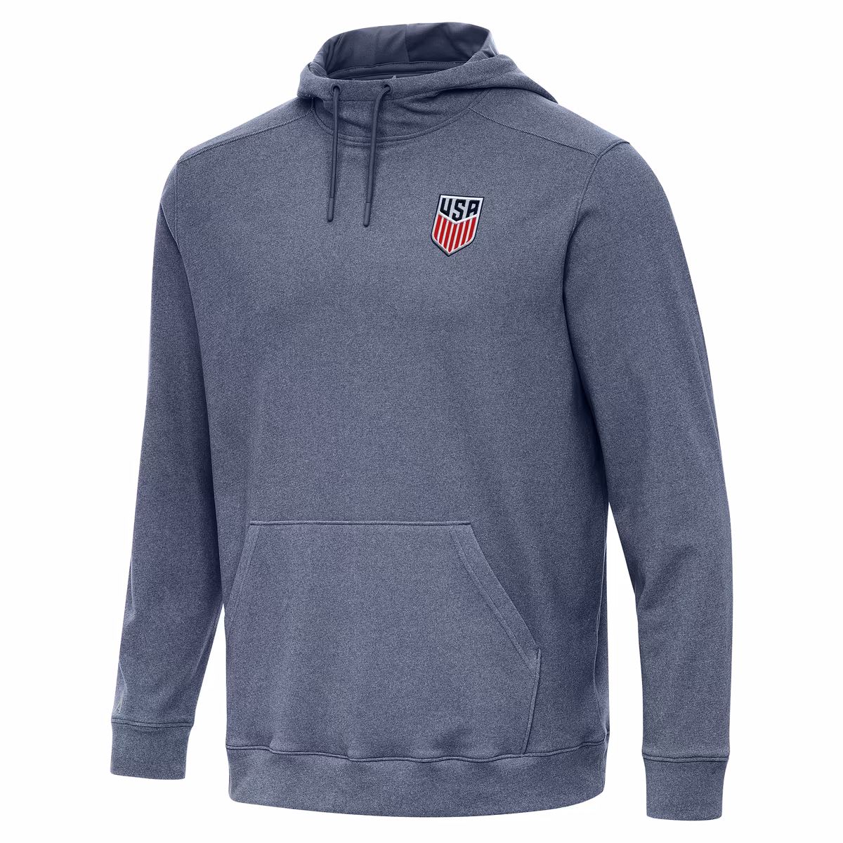 Men's Antigua Heather Navy USMNT Cloud Pullover Hoodie 2 Men's Antigua Heather Navy USMNT Cloud Pullover Hoodie