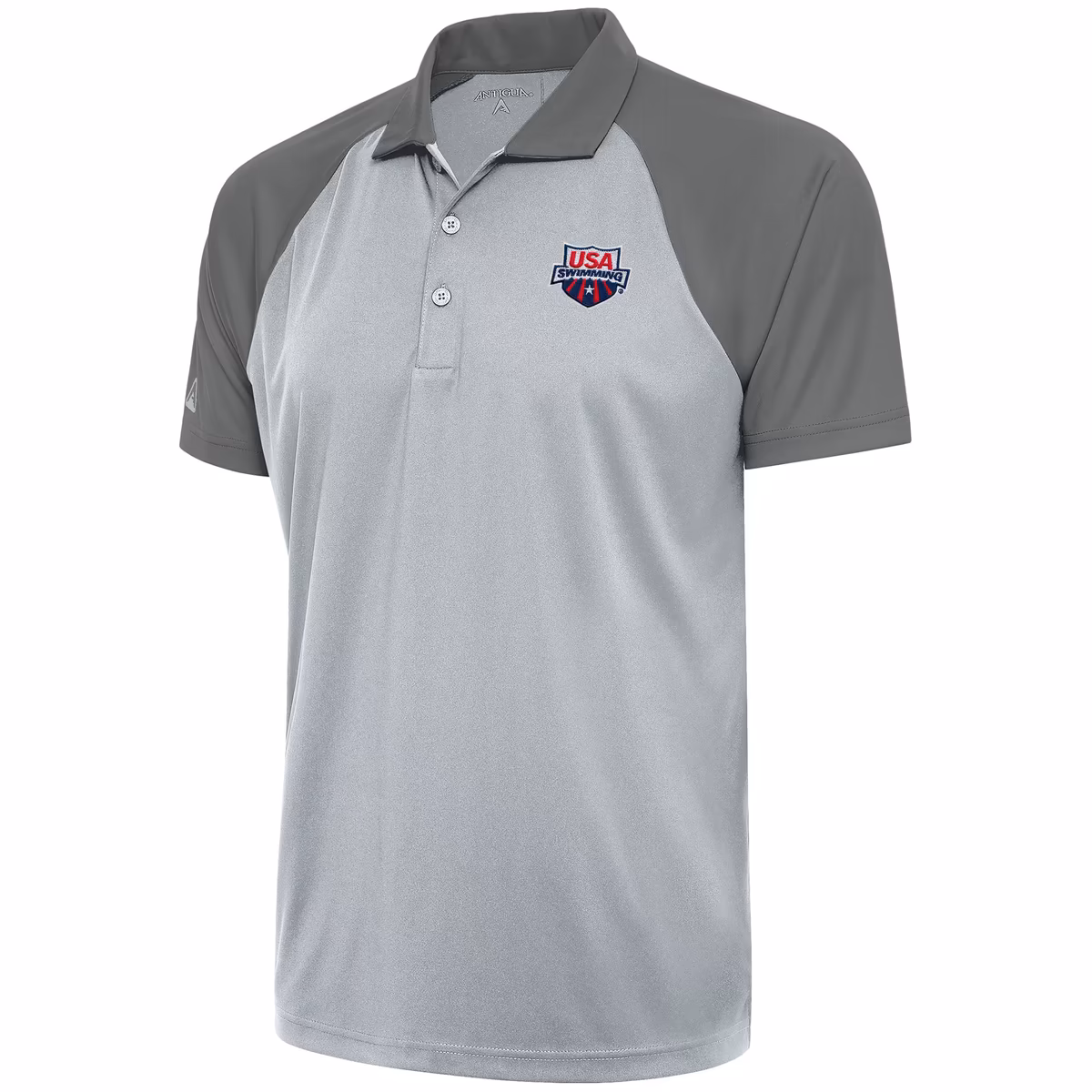 Men's Antigua Silver/Steel USA Swimming Nova Polo 6 Men's Antigua Silver/Steel USA Swimming Nova Polo