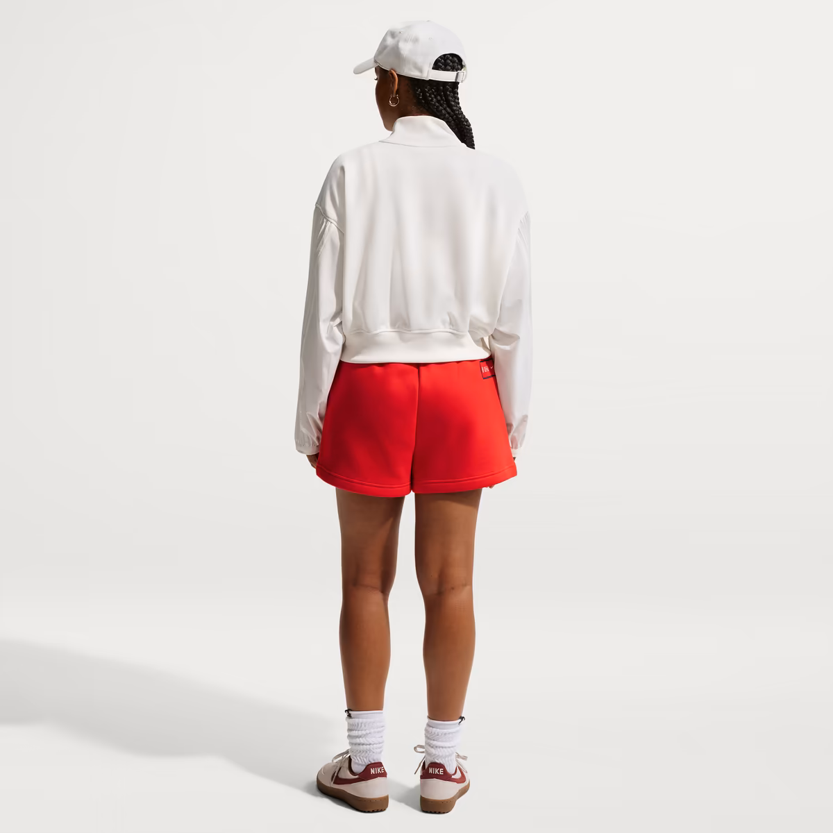 Women's Nike Red USMNT 2026 Phoenix Fleece High-Waisted Shorts 4 Women's Nike Red USMNT 2026 Phoenix Fleece High-Waisted Shorts