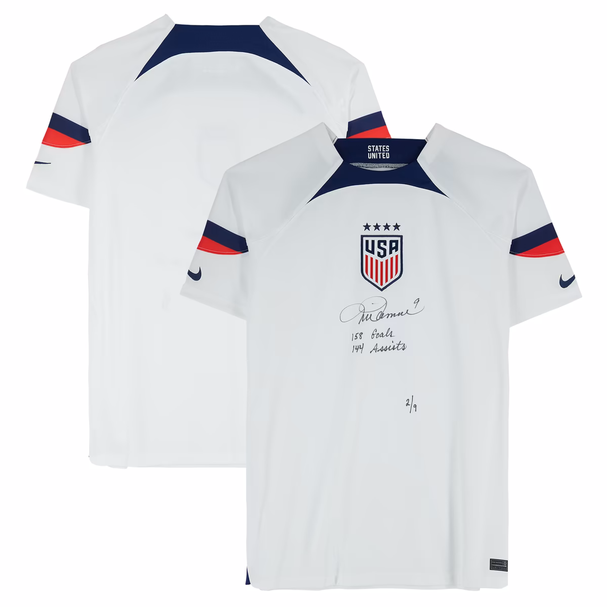Mia Hamm USWNT Autographed 2022-23 White Nike Replica Jersey with Multiple Inscriptions - Limited Edition of 9 4 Mia Hamm USWNT Autographed 2022-23 White Nike Replica Jersey with Multiple Inscriptions - Limited Edition of 9