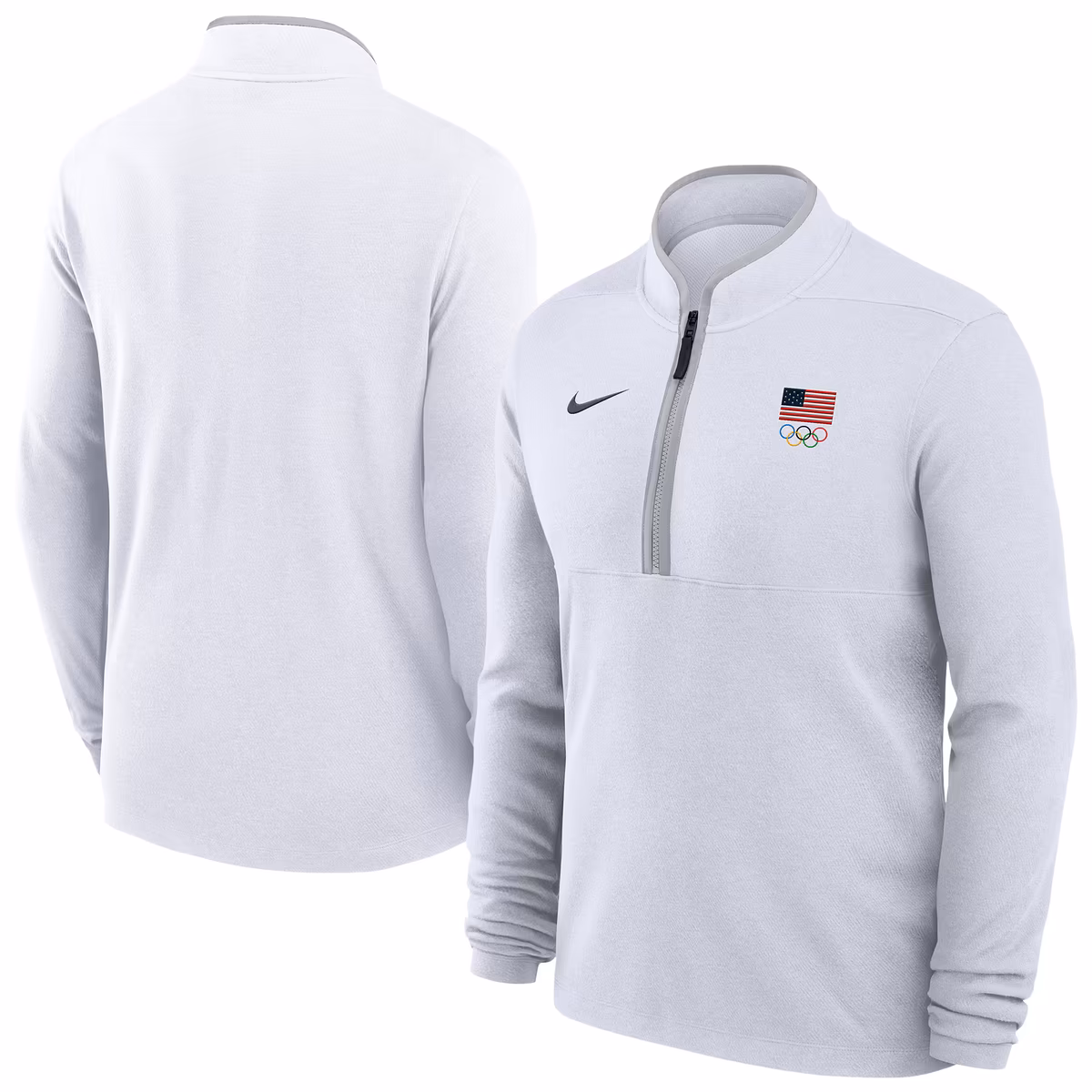 Men's Nike White Team USA Dri-FIT Victory Quarter-Zip Pullover