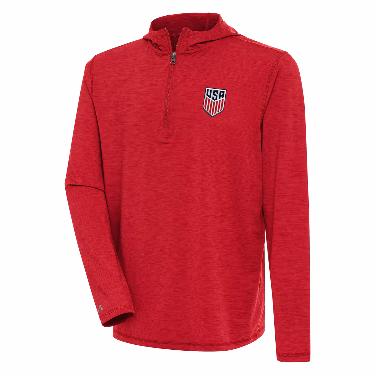 Men's Antigua Heather Red USMNT Tidy Quarter-Zip Hoodie 7 Men's Antigua Heather Red USMNT Tidy Quarter-Zip Hoodie