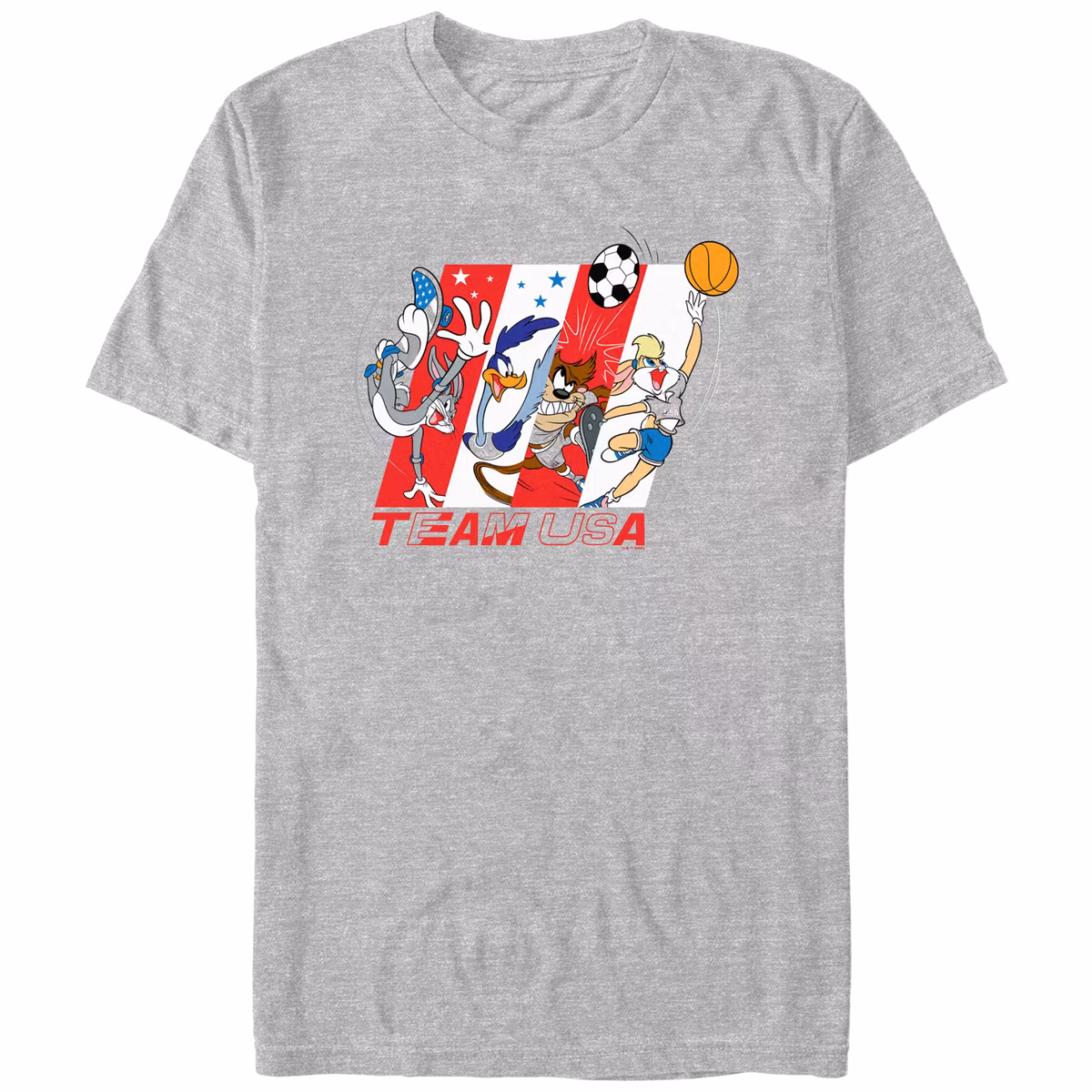 Unisex Mad Engine  Heather Gray Looney Tunes Team USA T-Shirt