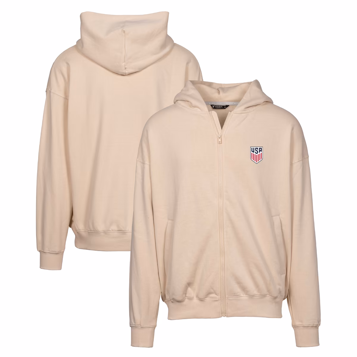 Men's Levelwear Tan USMNT Uphill Full-Zip Hoodie 7 Men's Levelwear Tan USMNT Uphill Full-Zip Hoodie