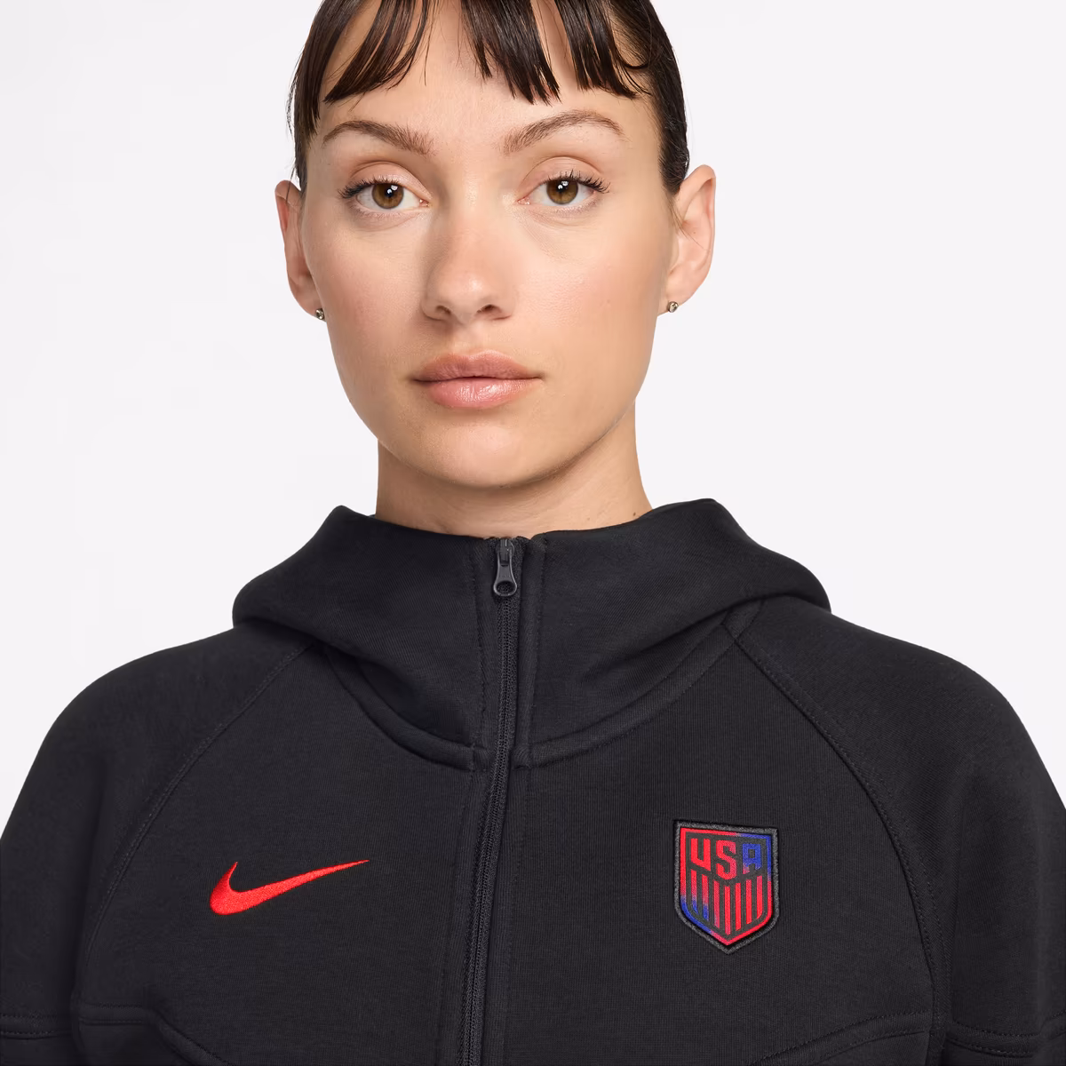 Women's Nike Black USMNT Tech Fleece Windrunner Full-Zip Hoodie 3 Women's Nike Black USMNT Tech Fleece Windrunner Full-Zip Hoodie