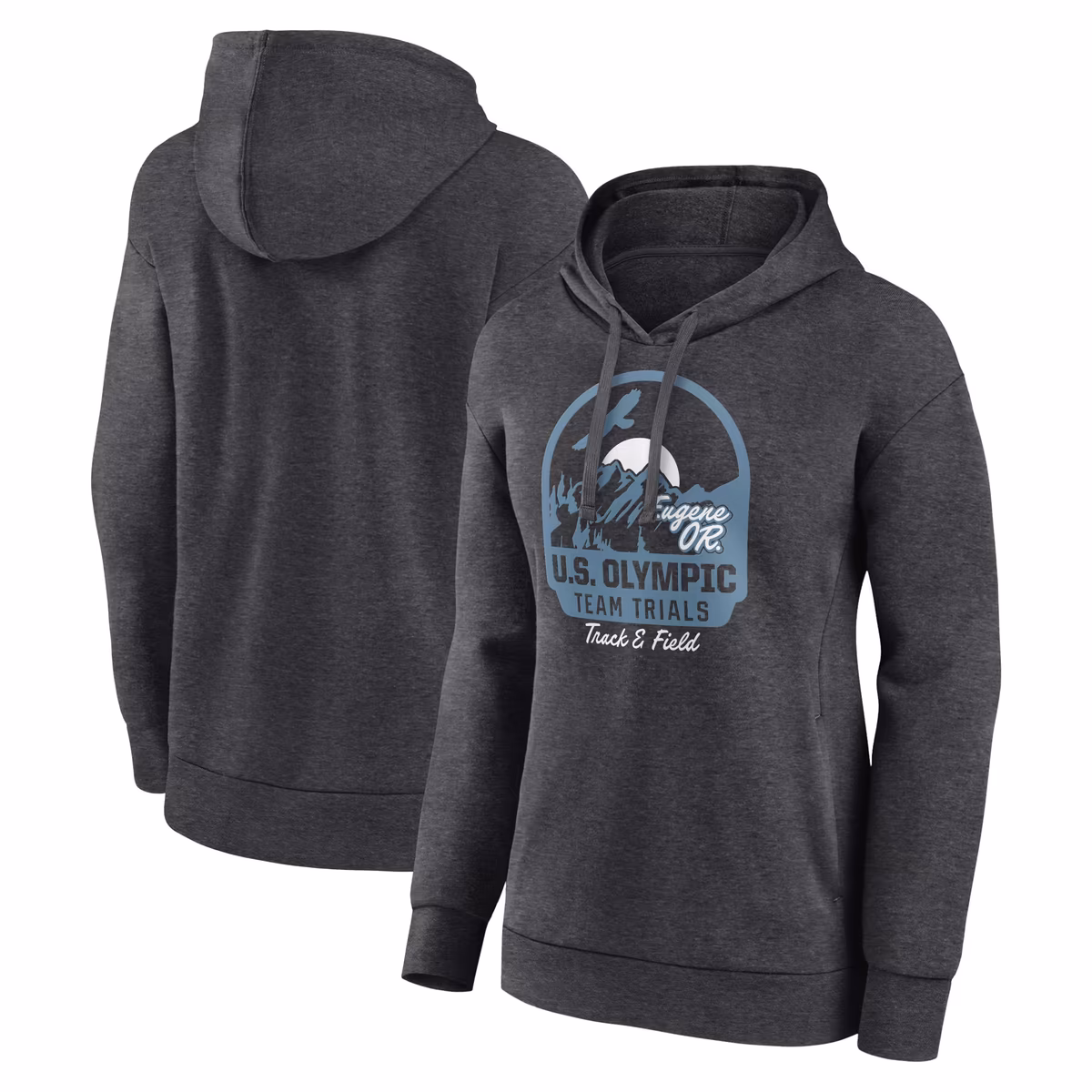 Women's Charcoal 2024 U.S. Olympic Track & Field Team Trials Oregon Pullover Hoodie 6 Women's Charcoal 2024 U.S. Olympic Track & Field Team Trials Oregon Pullover Hoodie