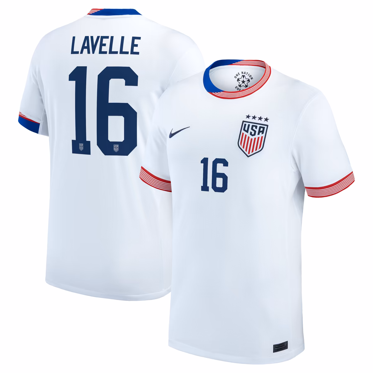 Men's Nike Rose Lavelle White USWNT 2024 Home Stadium Replica Player Jersey