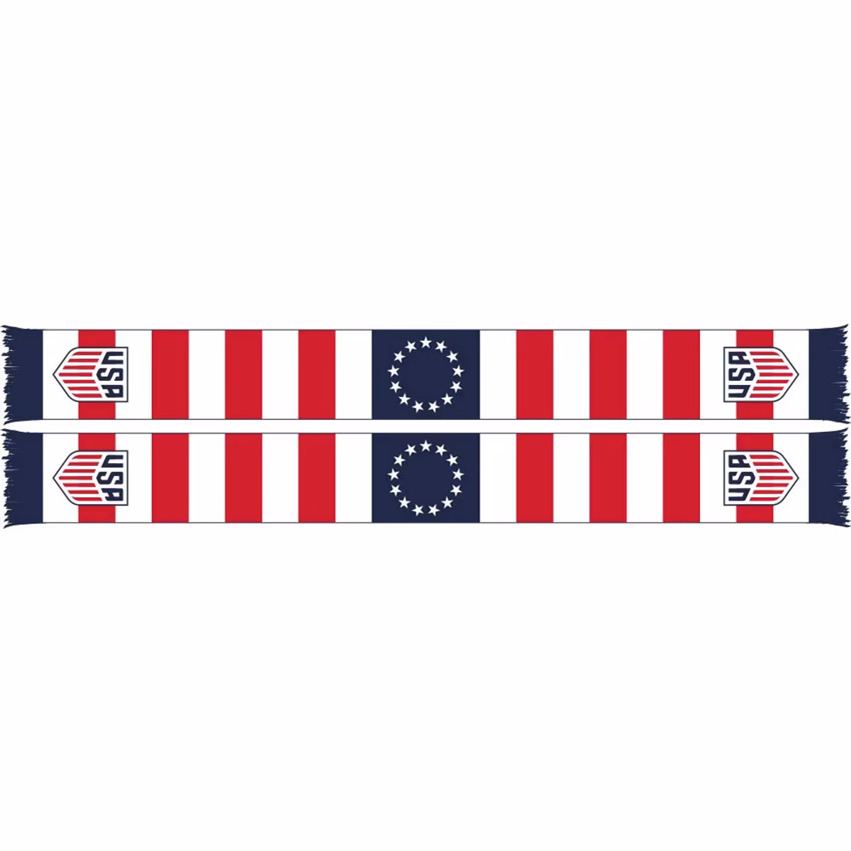 White/Red USMNT Colonial Logo Soccer Scarf