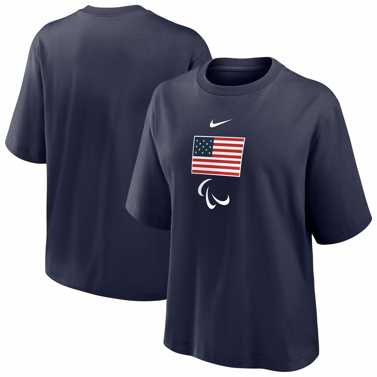 Women's Nike Navy U.S. Paralympics Boxy T-Shirt 1 Women's Nike Navy U.S. Paralympics Boxy T-Shirt