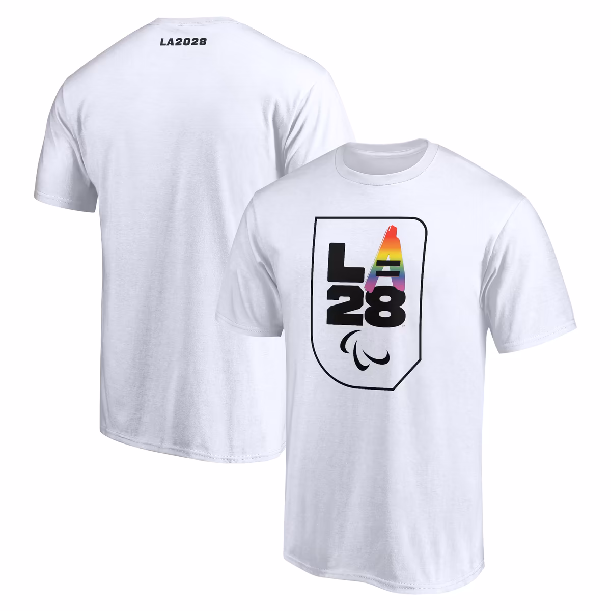 Men's White LA28 Summer Paralympics Pride T-Shirt 6 Men's White LA28 Summer Paralympics Pride T-Shirt