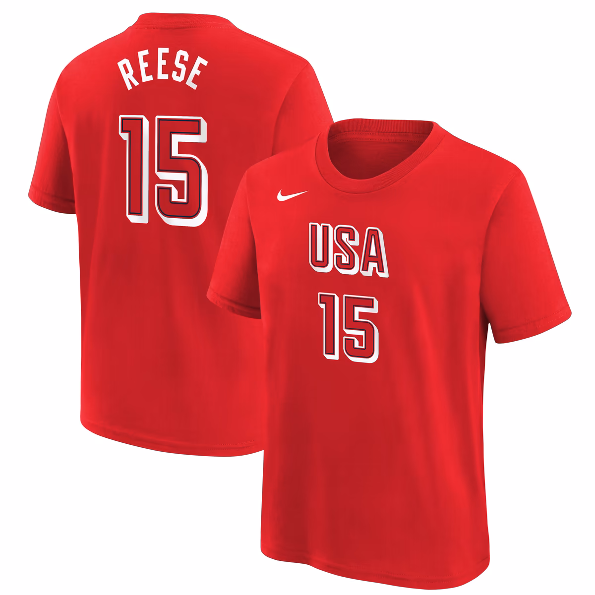 Youth Nike Angel Reese Red USA Basketball Name & Number T-Shirt