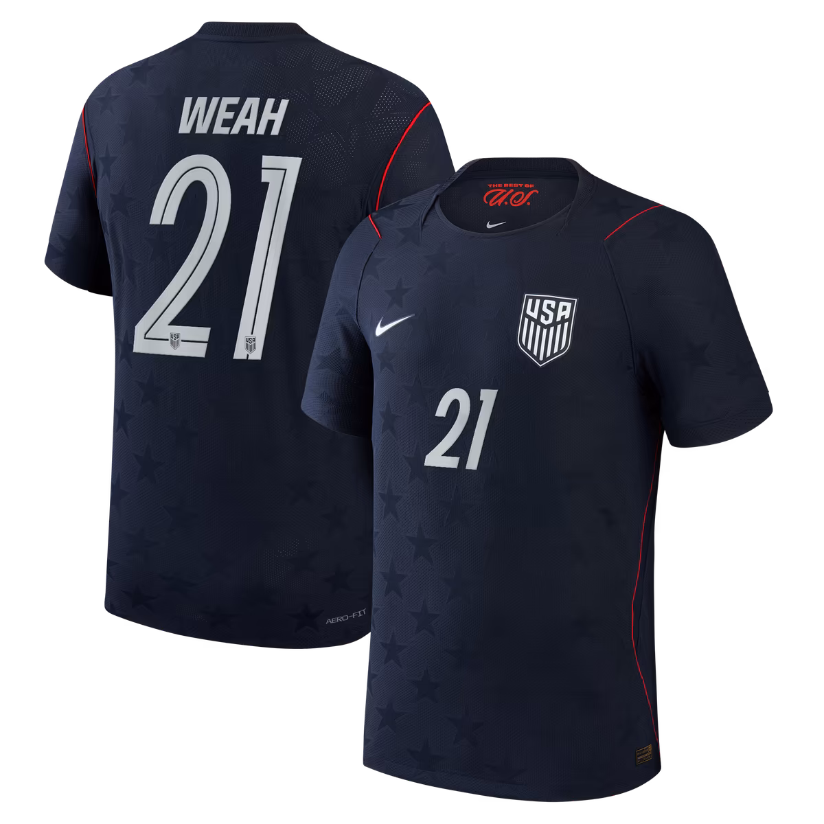 Men's Nike Timothy Weah Blue USMNT 2026 Away Match Authentic Jersey 13 Men's Nike Timothy Weah Blue USMNT 2026 Away Match Authentic Jersey