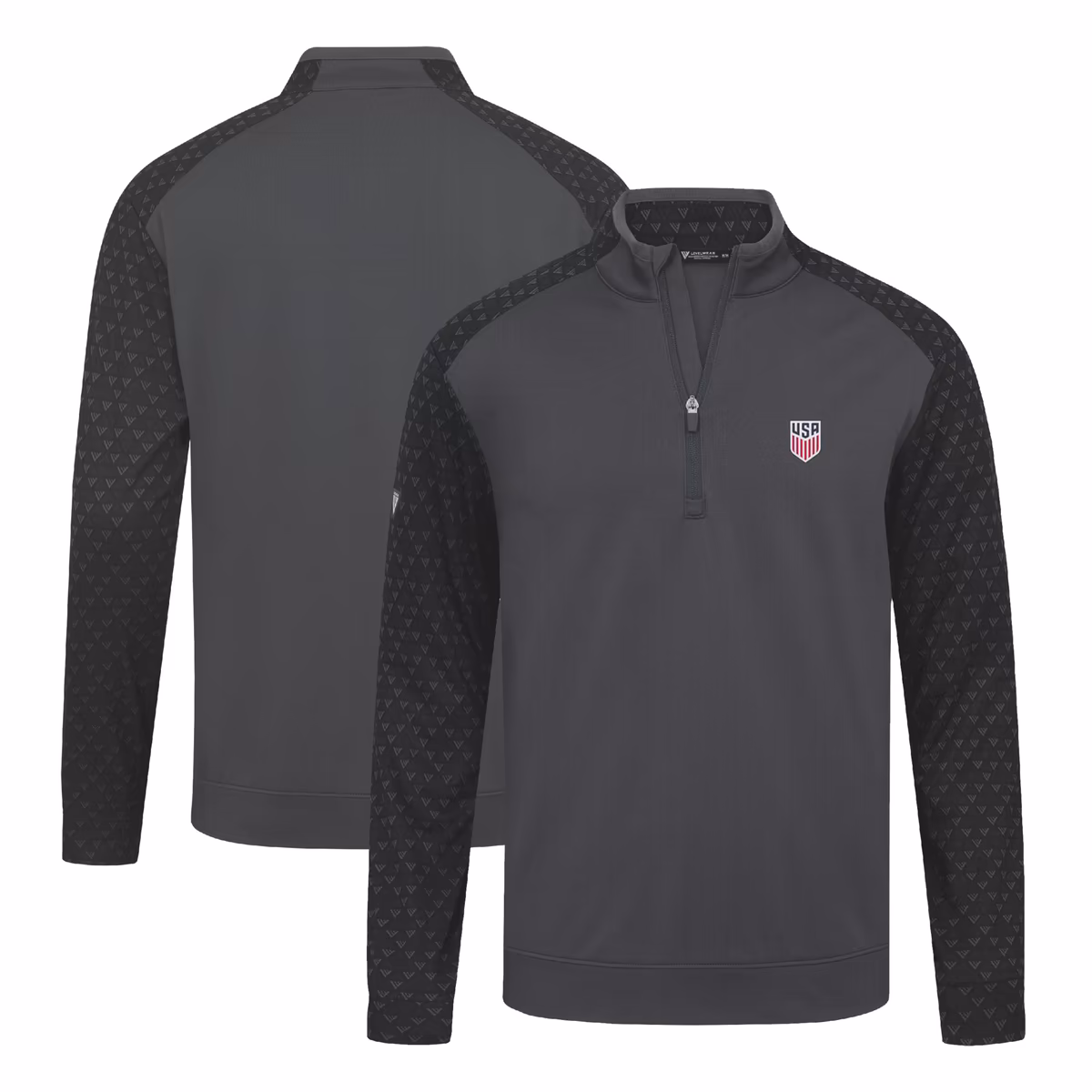 Men's Levelwear Charcoal USMNT Aztec Quarter-Zip Pullover Top 2 Men's Levelwear Charcoal USMNT Aztec Quarter-Zip Pullover Top