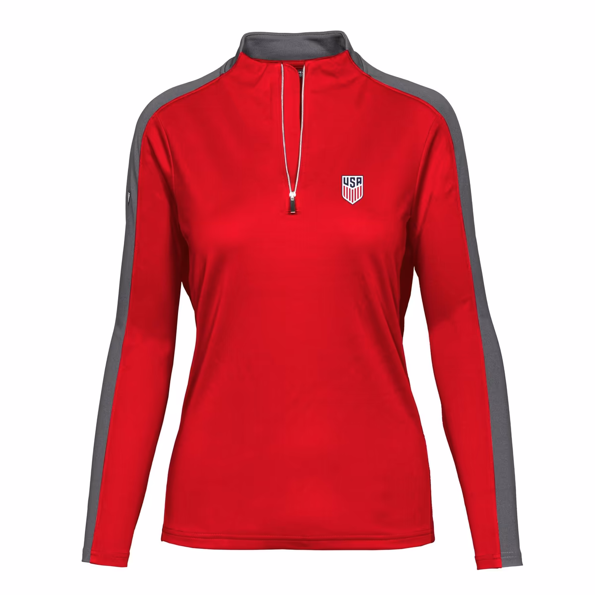 Women's Levelwear Red USMNT Remi Quarter-Zip Pullover Top