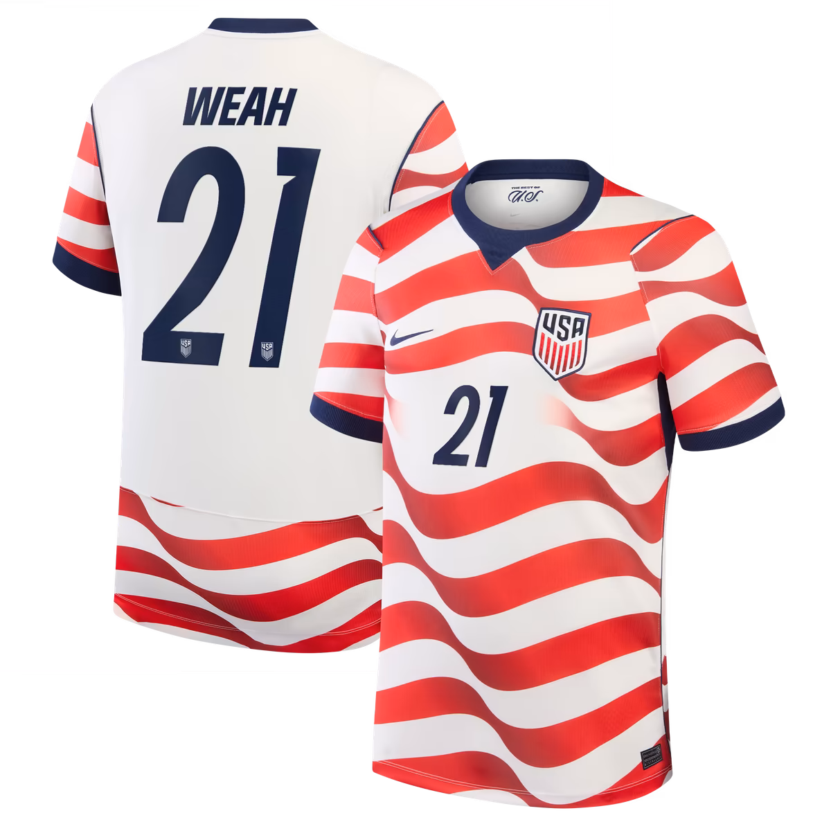 Men's Nike Timothy Weah White USMNT 2026 Home Stadium Replica Jersey 1 Men's Nike Timothy Weah White USMNT 2026 Home Stadium Replica Jersey