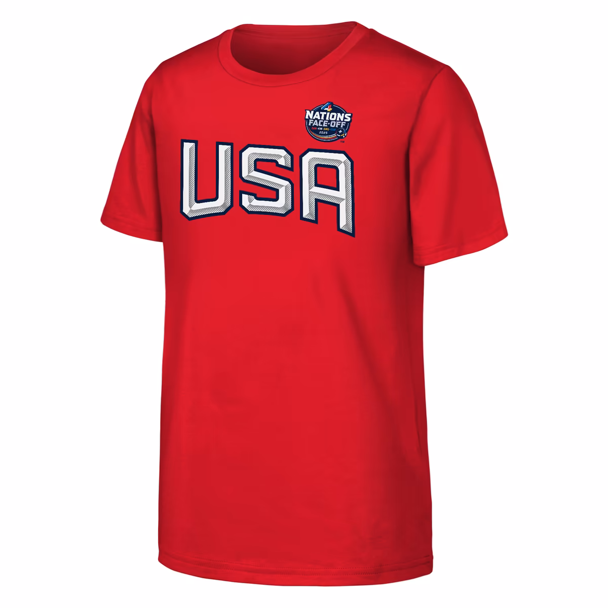 Youth Red USA 2025 4 Nations Face-Off Primary Logo T-Shirt
