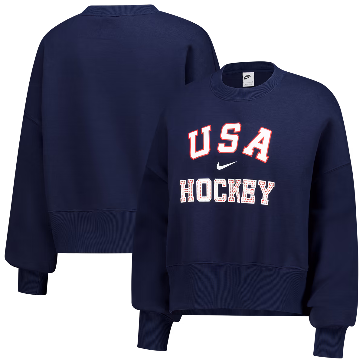 Women's Nike Navy US Hockey Oversized Phoenix Fleece Sweatshirt