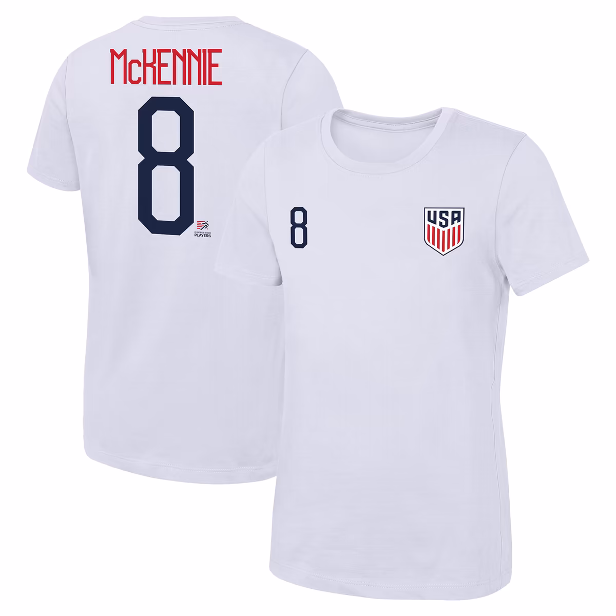 Women's Weston McKennie White USMNT Name & Number T-Shirt