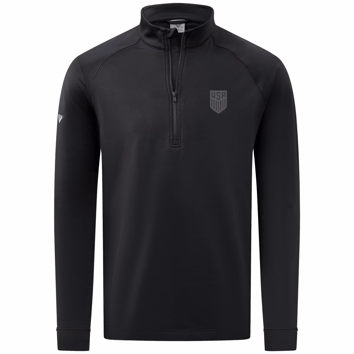 Men's Levelwear Black USMNT Calibre Performance Quarter-Zip Raglan Sweatshirt