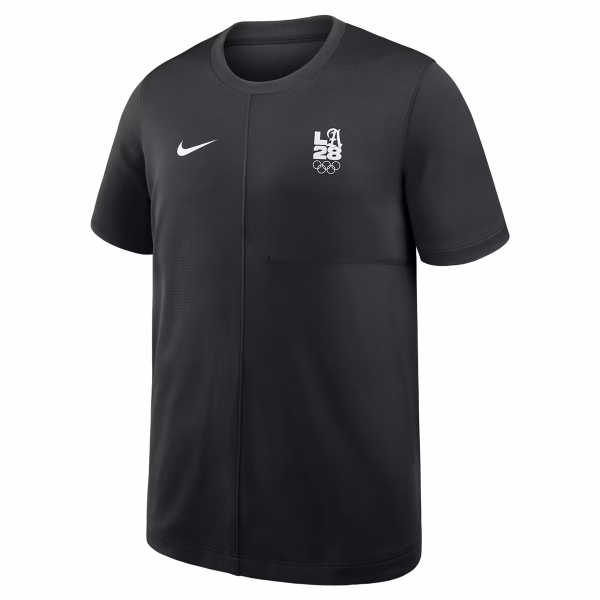 Youth Nike Black LA28 Sideline UV Dri-FIT Coaches Shirt 1 Youth Nike Black LA28 Sideline UV Dri-FIT Coaches Shirt