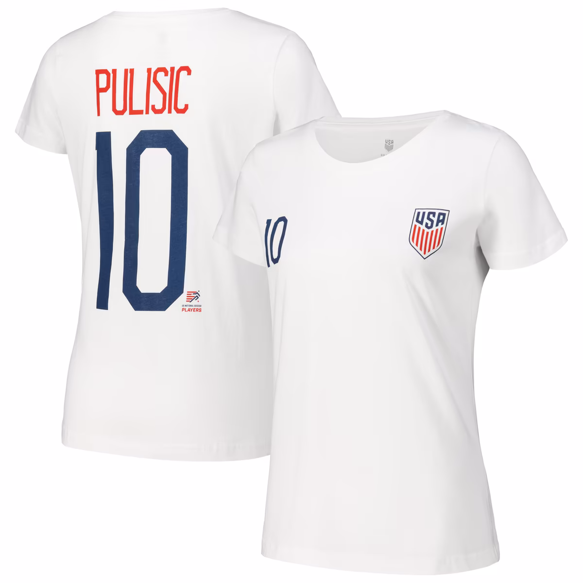 Women's Christian Pulisic White USMNT Name & Number T-Shirt 3 Women's Christian Pulisic White USMNT Name & Number T-Shirt