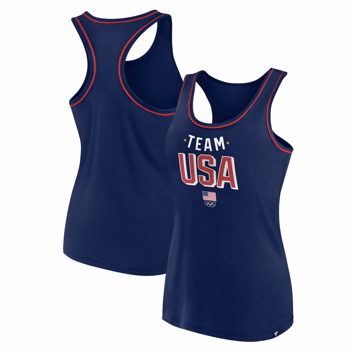 Women's Fanatics Navy Team USA Center Bold Tank Top