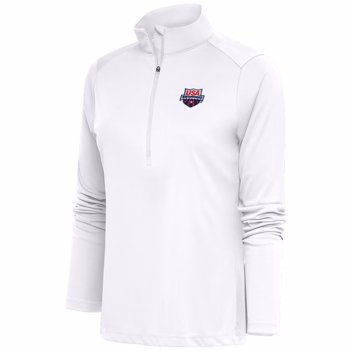 Women's Antigua White USA Swimming Tribute Half-Zip Pullover Top 2 Women's Antigua White USA Swimming Tribute Half-Zip Pullover Top