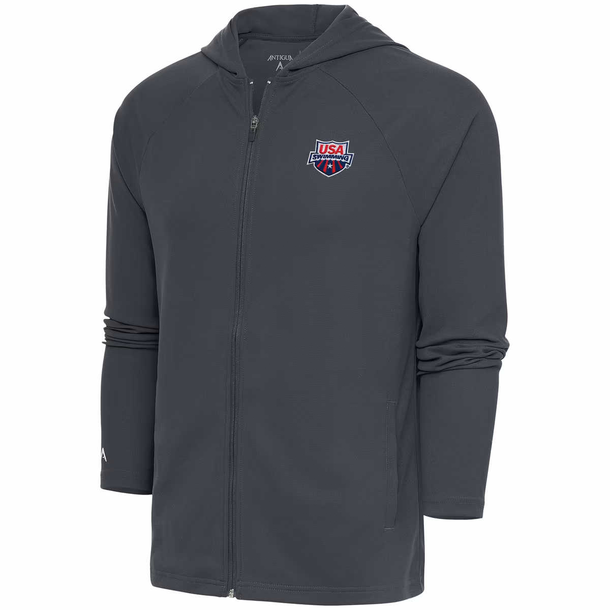 Men's Antigua Charcoal USA Swimming Legacy Full-Zip Hoodie 7 Men's Antigua Charcoal USA Swimming Legacy Full-Zip Hoodie