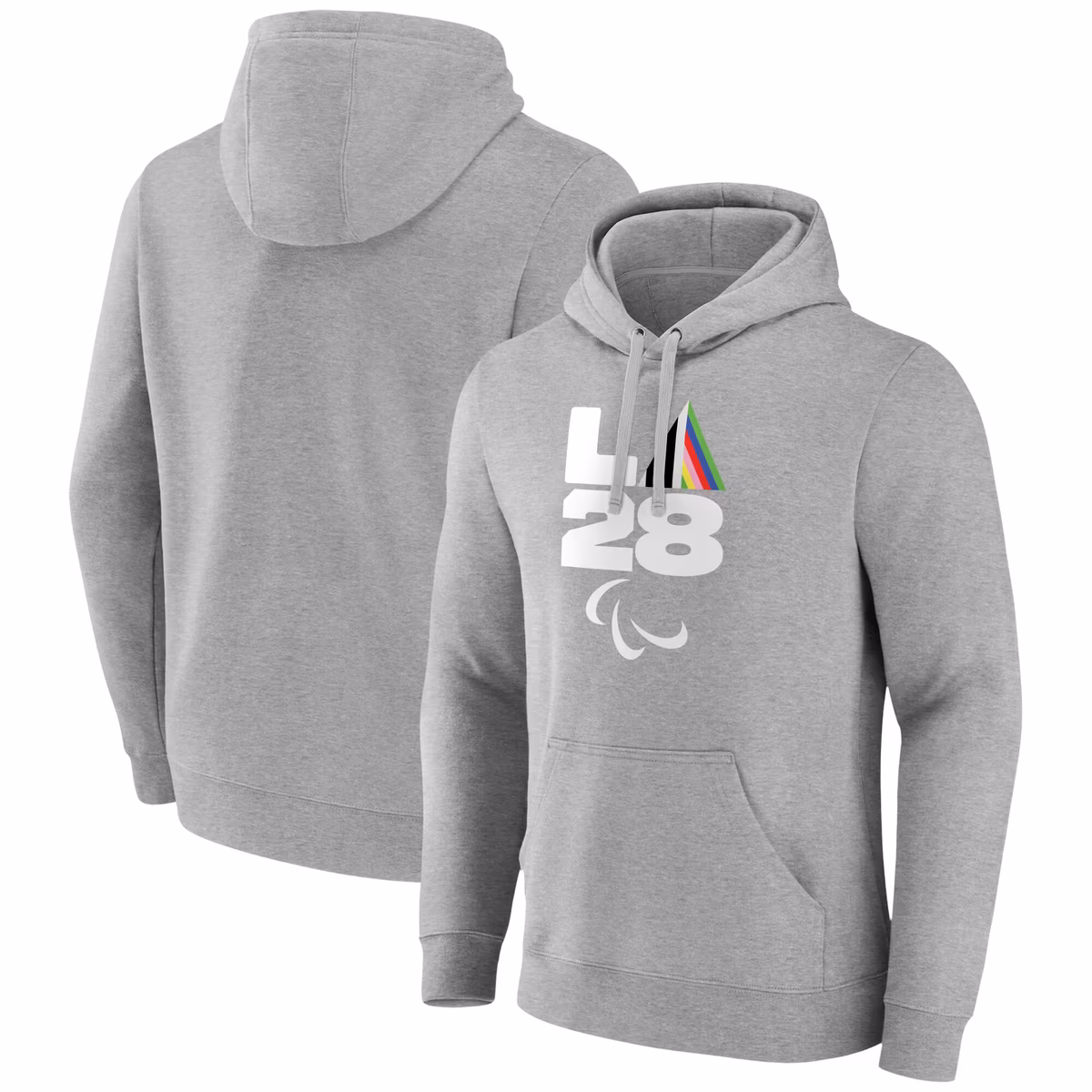Men's Gray LA 2028 Summer Paralympics Prism Pullover Hoodie 1 Men's Gray LA 2028 Summer Paralympics Prism Pullover Hoodie