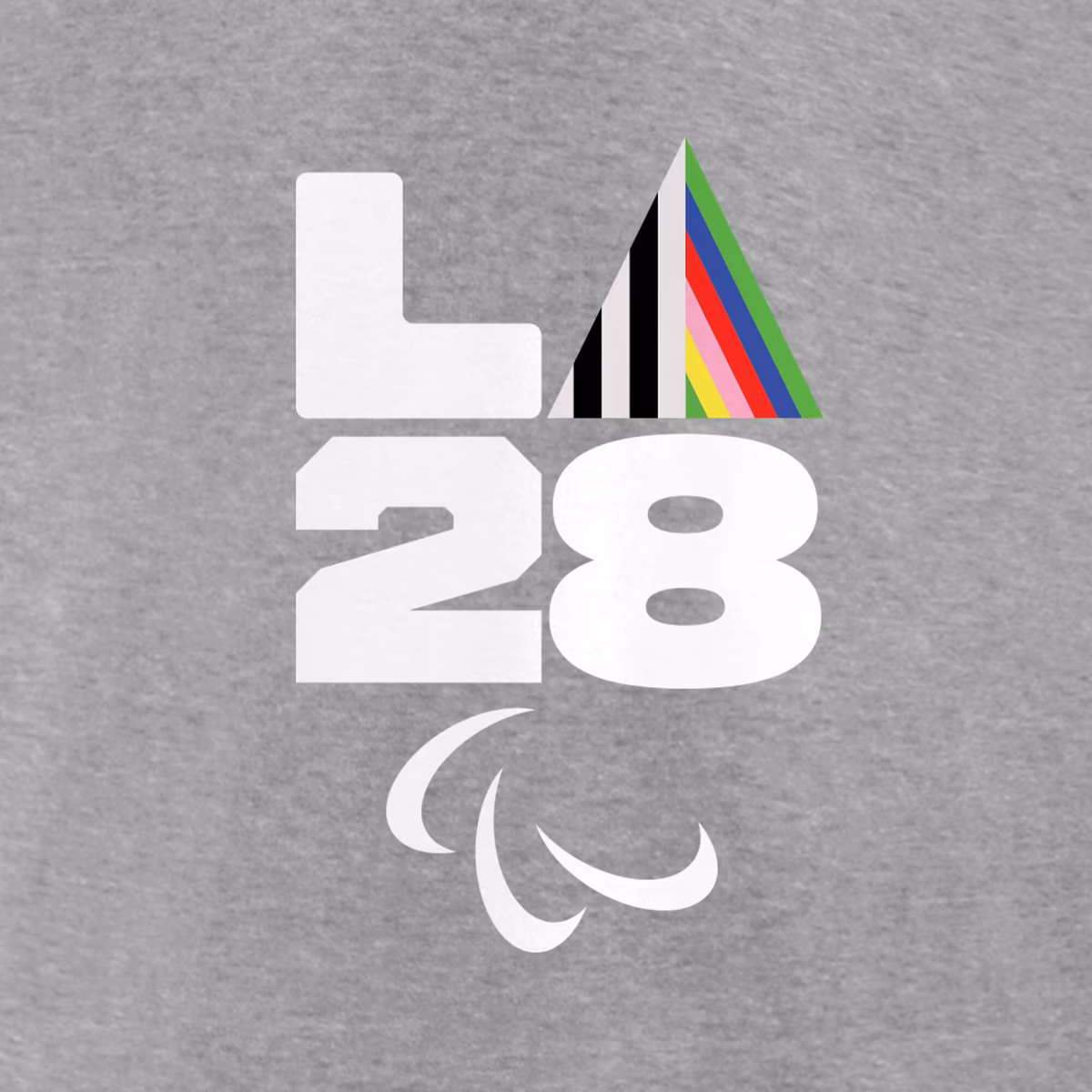 Men's Gray LA 2028 Summer Paralympics Prism Pullover Hoodie 4 Men's Gray LA 2028 Summer Paralympics Prism Pullover Hoodie