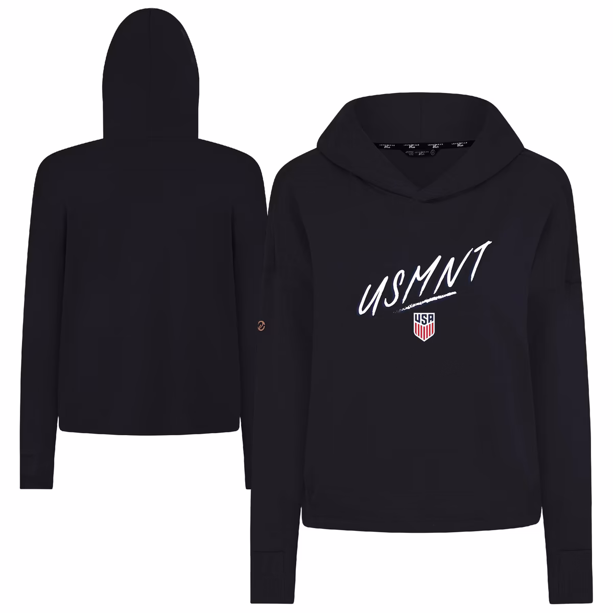 Women's Levelwear Black USMNT Sweet Sizzle Tri-Blend Cropped Pullover Hoodie 10 Women's Levelwear Black USMNT Sweet Sizzle Tri-Blend Cropped Pullover Hoodie