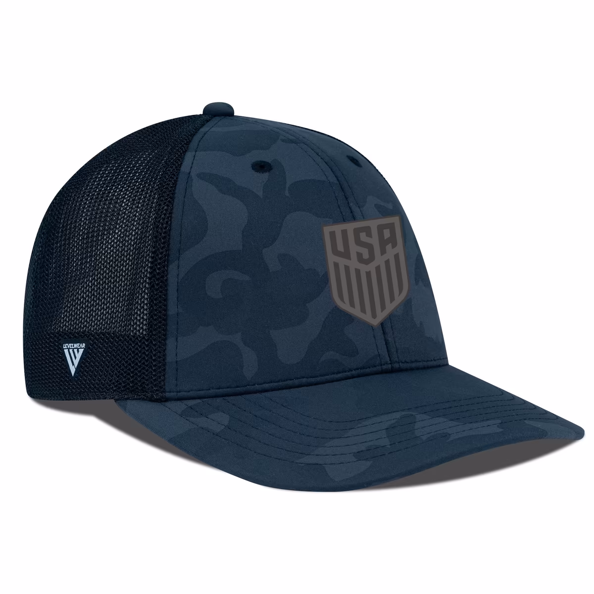 Men's Levelwear Navy/Black USMNT Clash Adjustable Trucker Hat 3 Men's Levelwear Navy/Black USMNT Clash Adjustable Trucker Hat