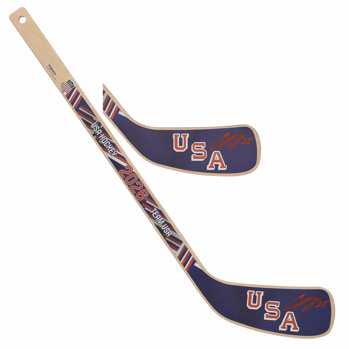 Charlie McAvoy Team USA Autographed 2026 Winter Olympics Mini Wood Stick 1 Charlie McAvoy Team USA Autographed 2026 Winter Olympics Mini Wood Stick