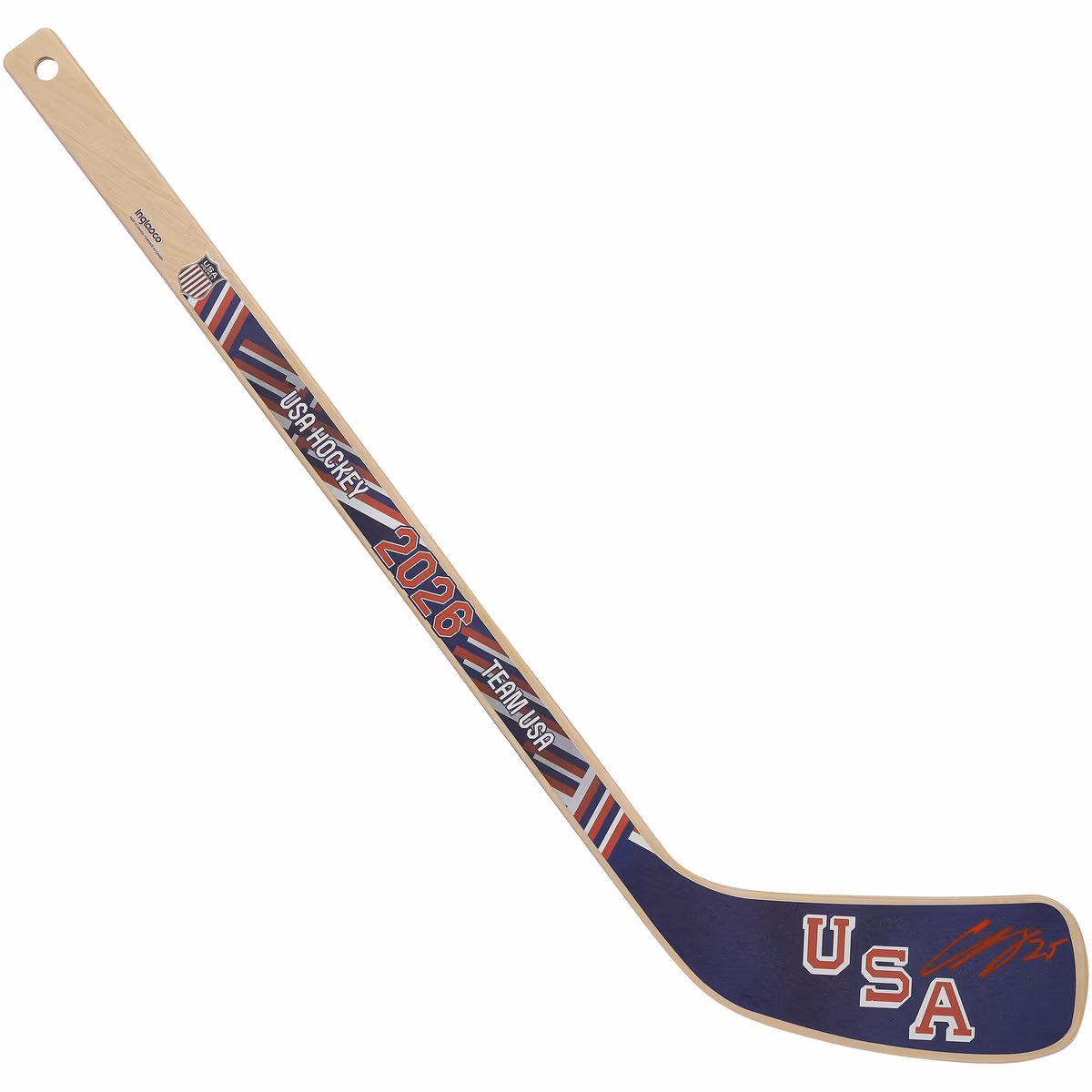 Charlie McAvoy Team USA Autographed 2026 Winter Olympics Mini Wood Stick 2 Charlie McAvoy Team USA Autographed 2026 Winter Olympics Mini Wood Stick