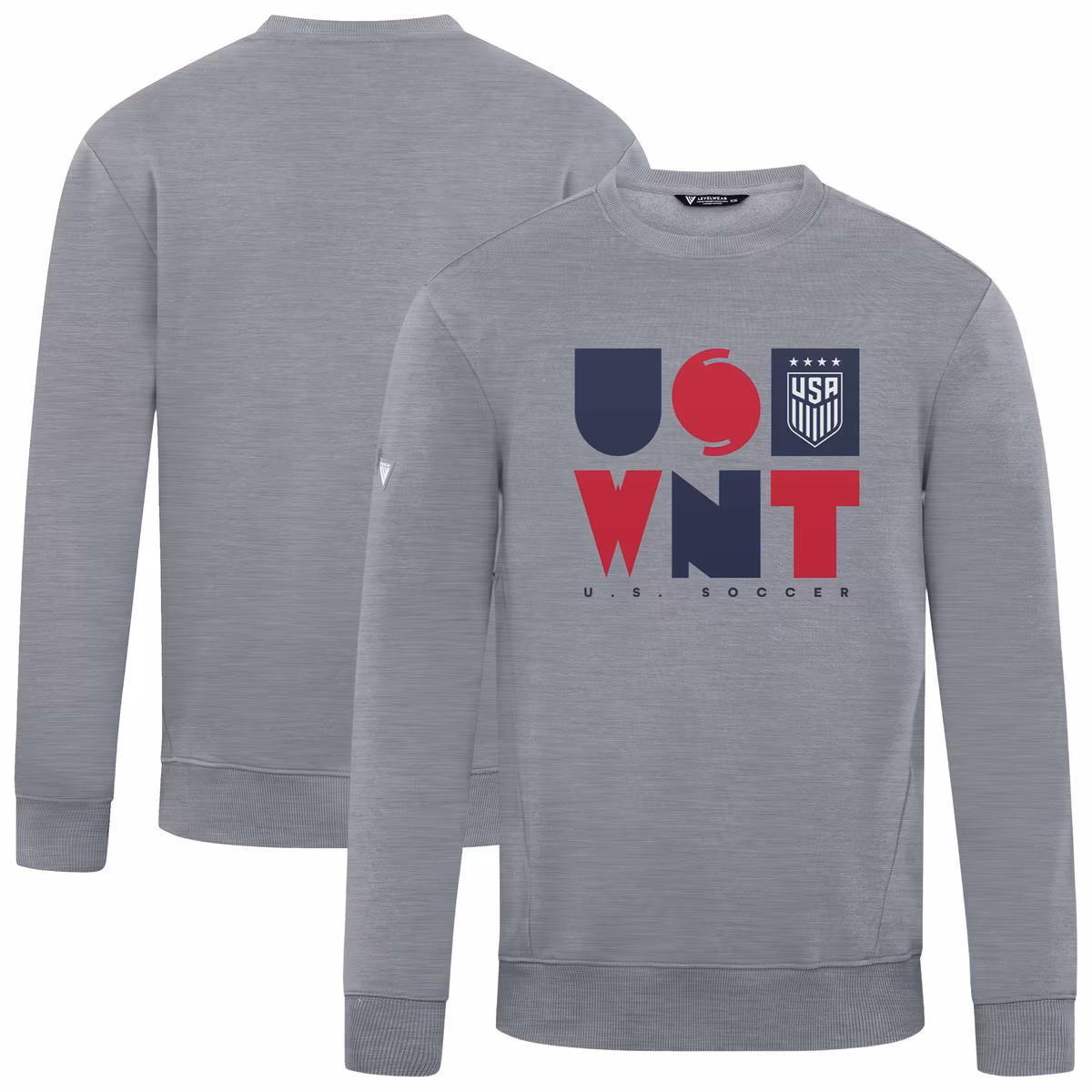 Men's Levelwear Gray USWNT Zane Full On Pullover Sweatshirt 2 Men's Levelwear Gray USWNT Zane Full On Pullover Sweatshirt
