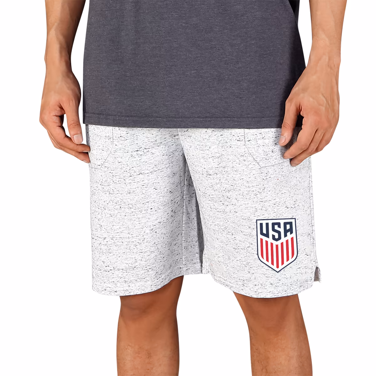 Men's Concepts Sport White/Charcoal USMNT Throttle Knit Jam Shorts