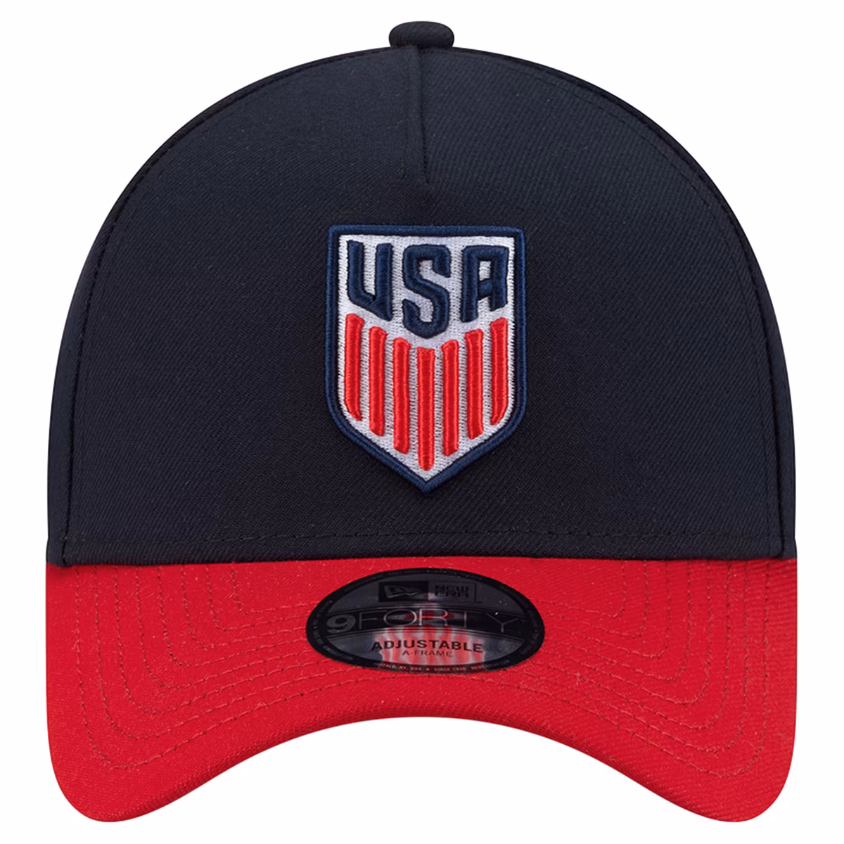 Men's New Era Navy/Red USMNT A-Frame 9FORTY Adjustable Hat 2 Men's New Era Navy/Red USMNT A-Frame 9FORTY Adjustable Hat
