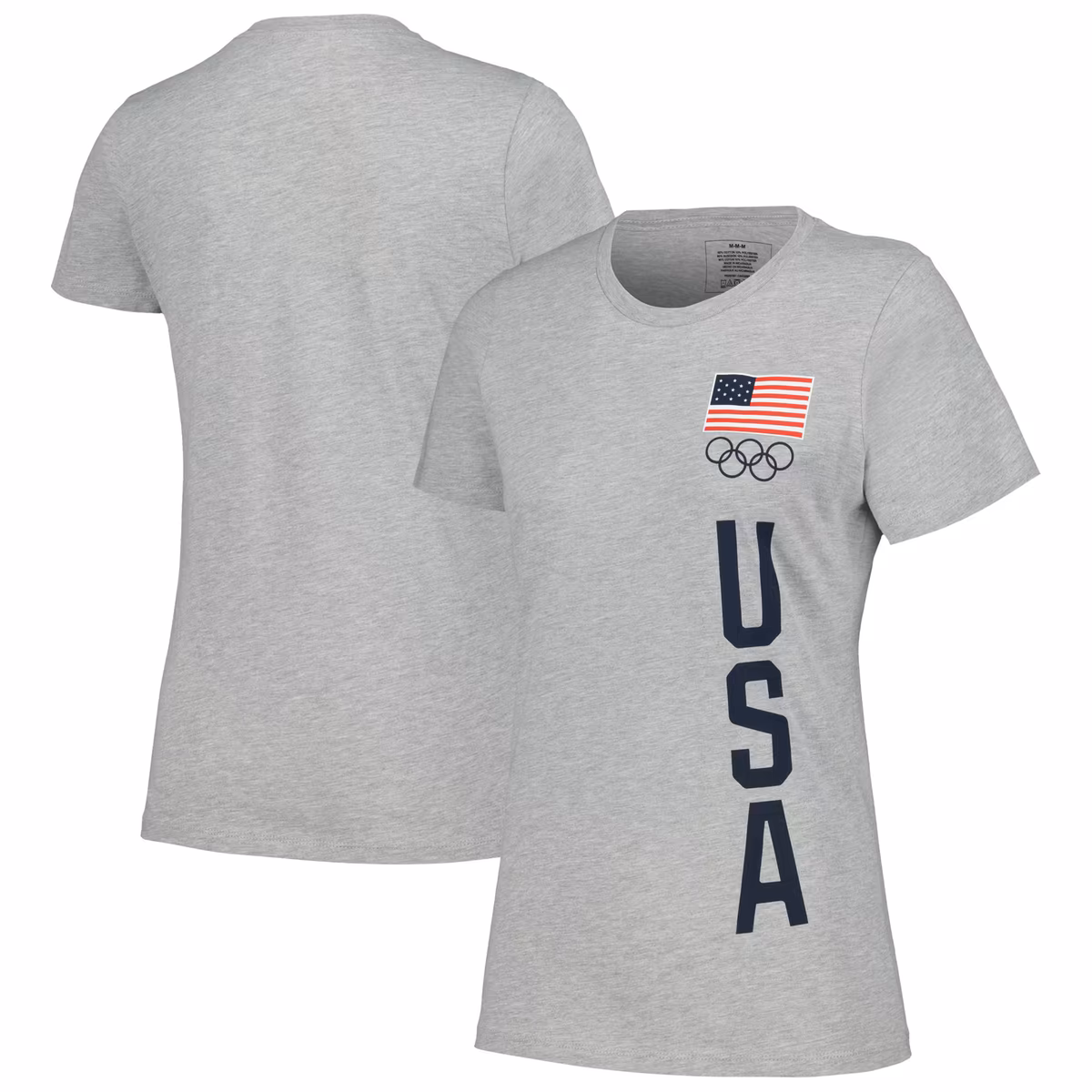 Women's Heather Gray Team USA Flag Five Rings T-Shirt 7 Women's Heather Gray Team USA Flag Five Rings T-Shirt
