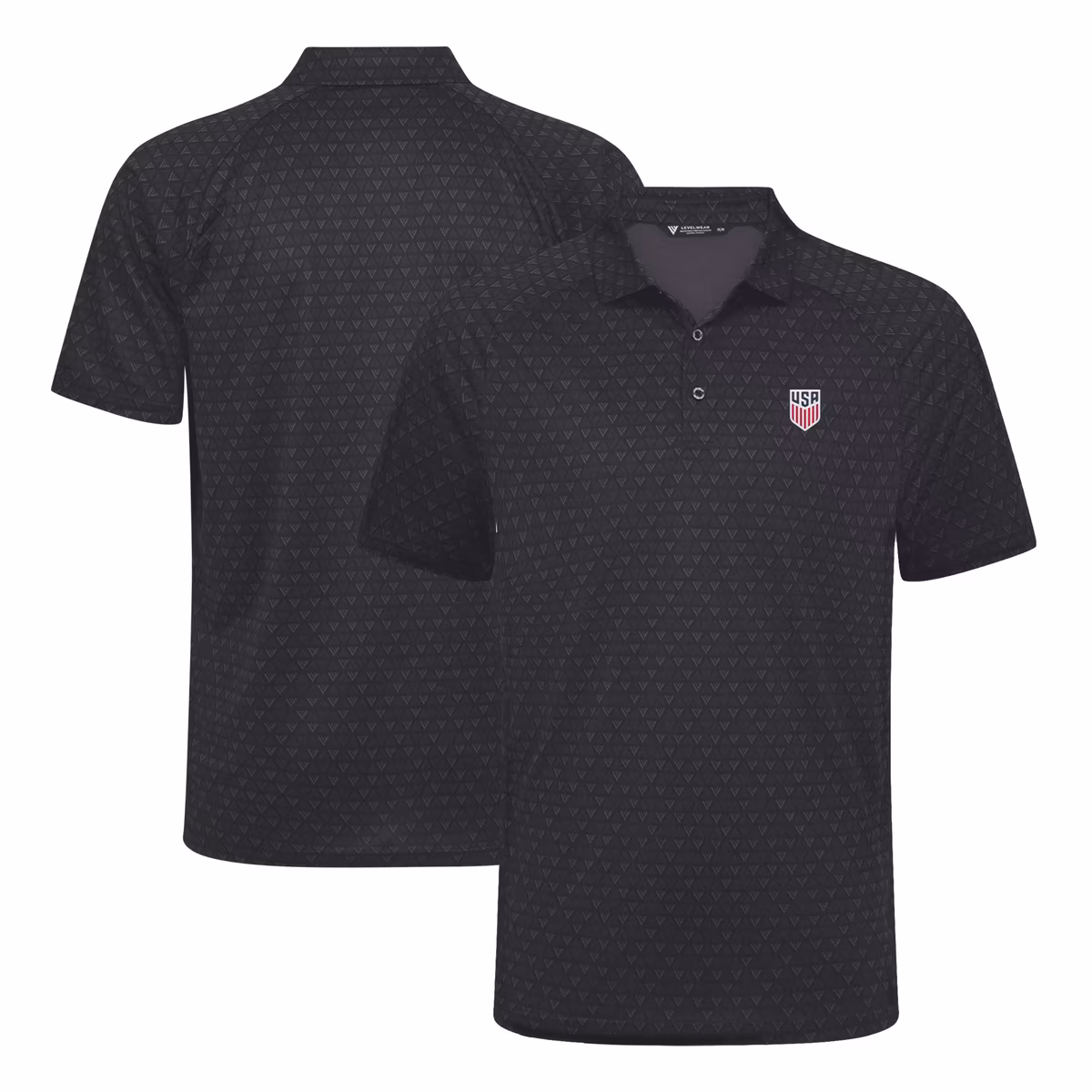 Men's Levelwear Charcoal USMNT Cobalt Polo