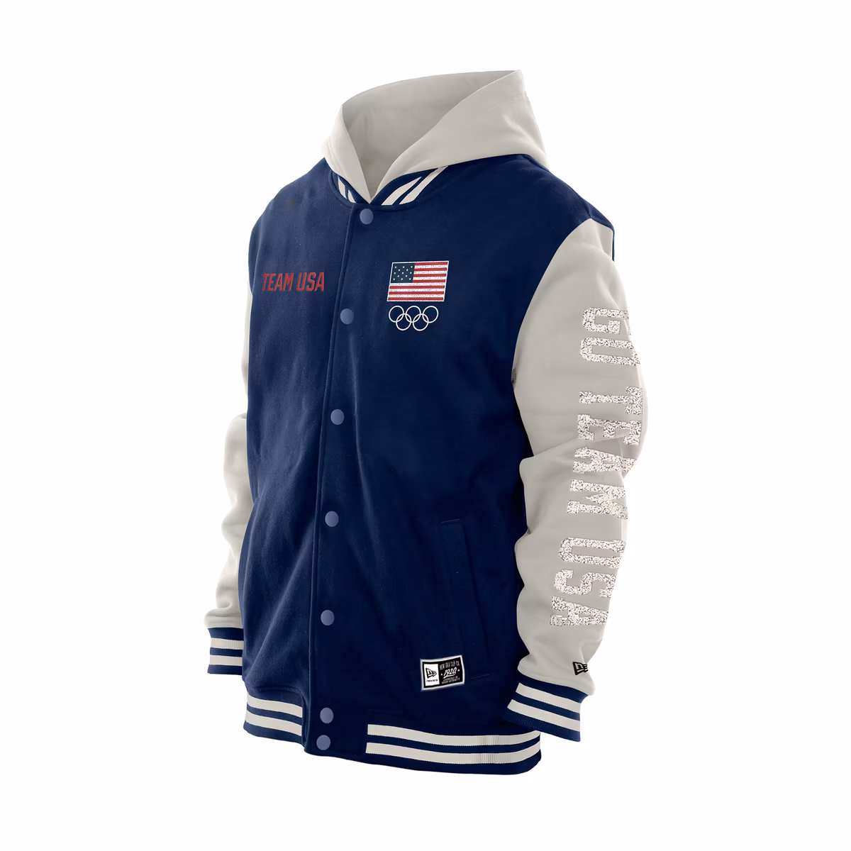 Men's New Era Navy Team USA Snap-Front Varsity Jacket 3 Men's New Era Navy Team USA Snap-Front Varsity Jacket