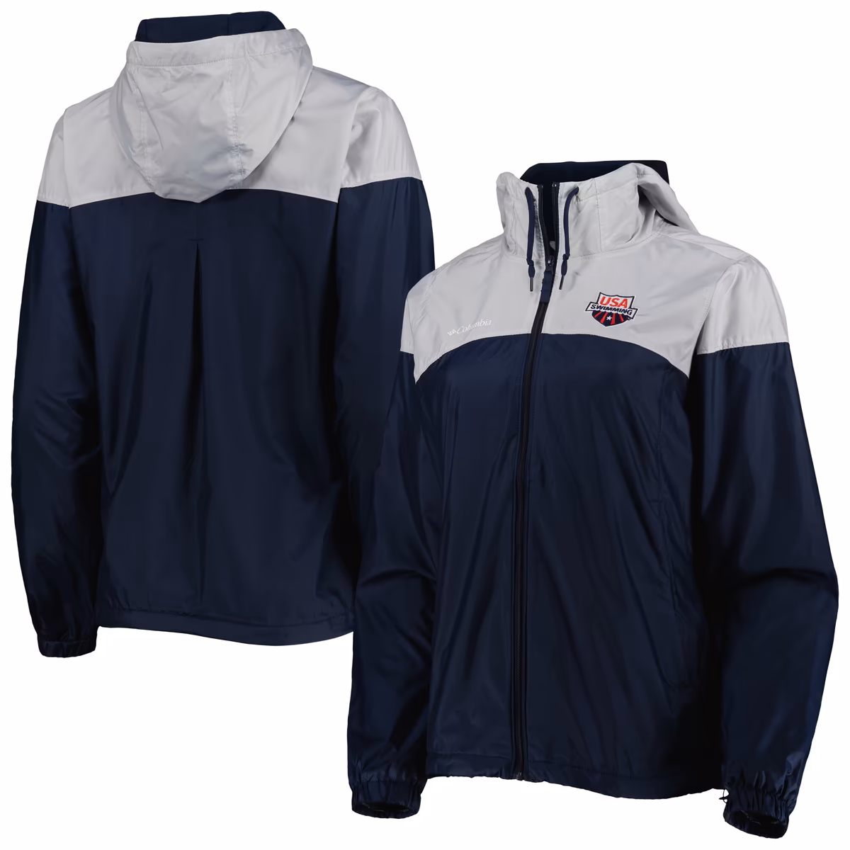 Women's Columbia Navy USA Swimming Flash Forward Windbreaker Full-Zip Jacket 2 Women's Columbia Navy USA Swimming Flash Forward Windbreaker Full-Zip Jacket