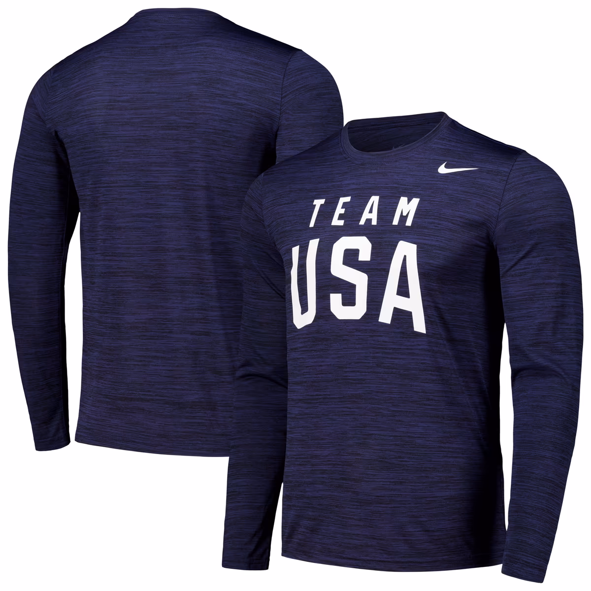 Men's Nike Navy Team USA Velocity Performance Long Sleeve T-Shirt